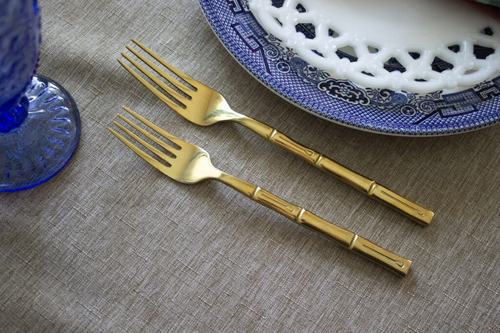 Things to Collect: Gold Bamboo Forks Silverware Set