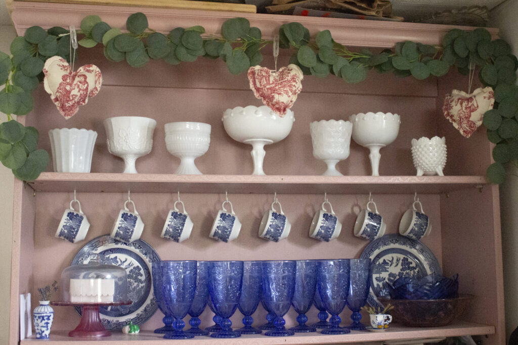 decorate for Valentine's Day: Collection of Milk Glass