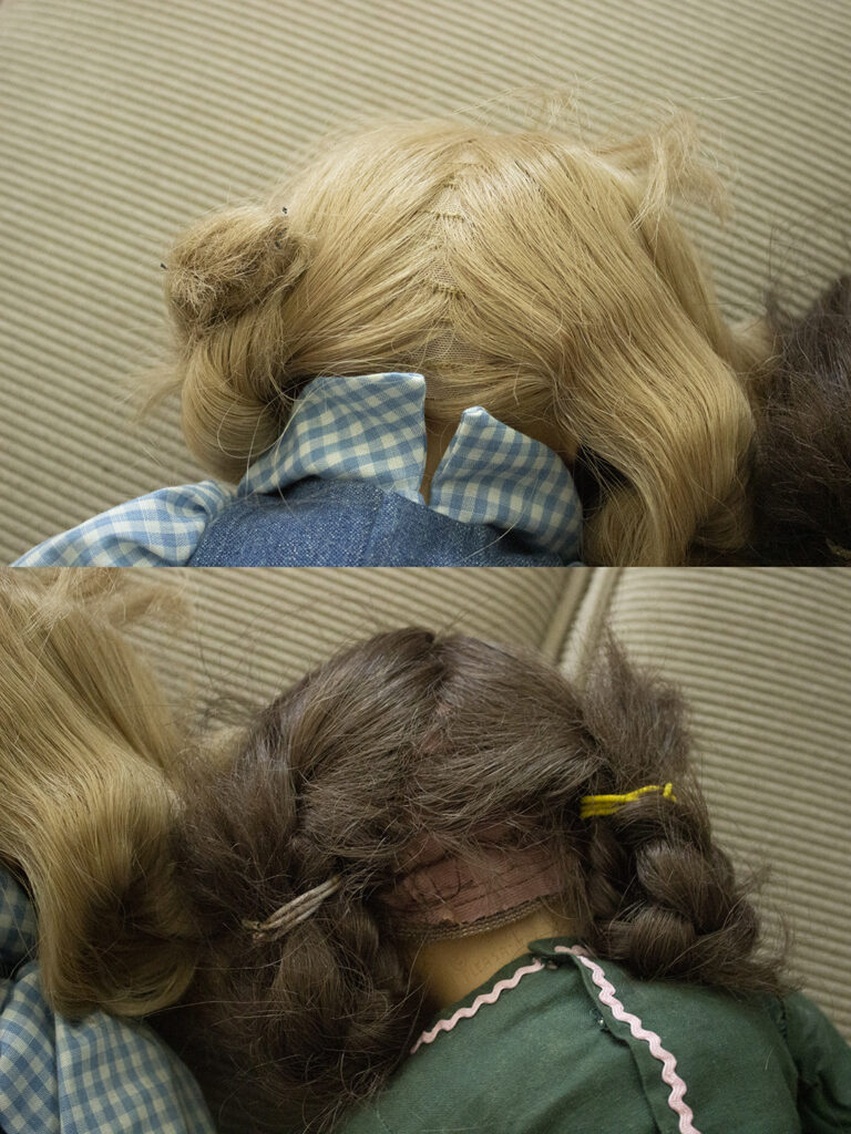 Back of American Girl Doll wigs