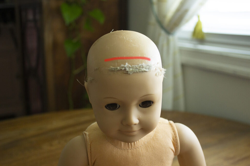 Front of American Girl Doll head