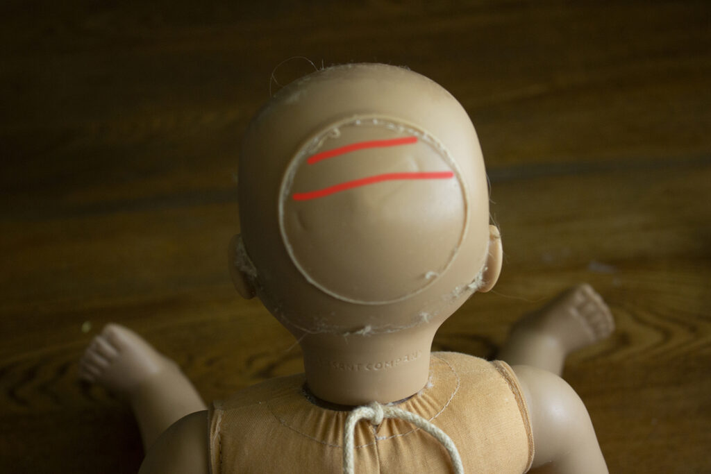 Back of American Girl doll head