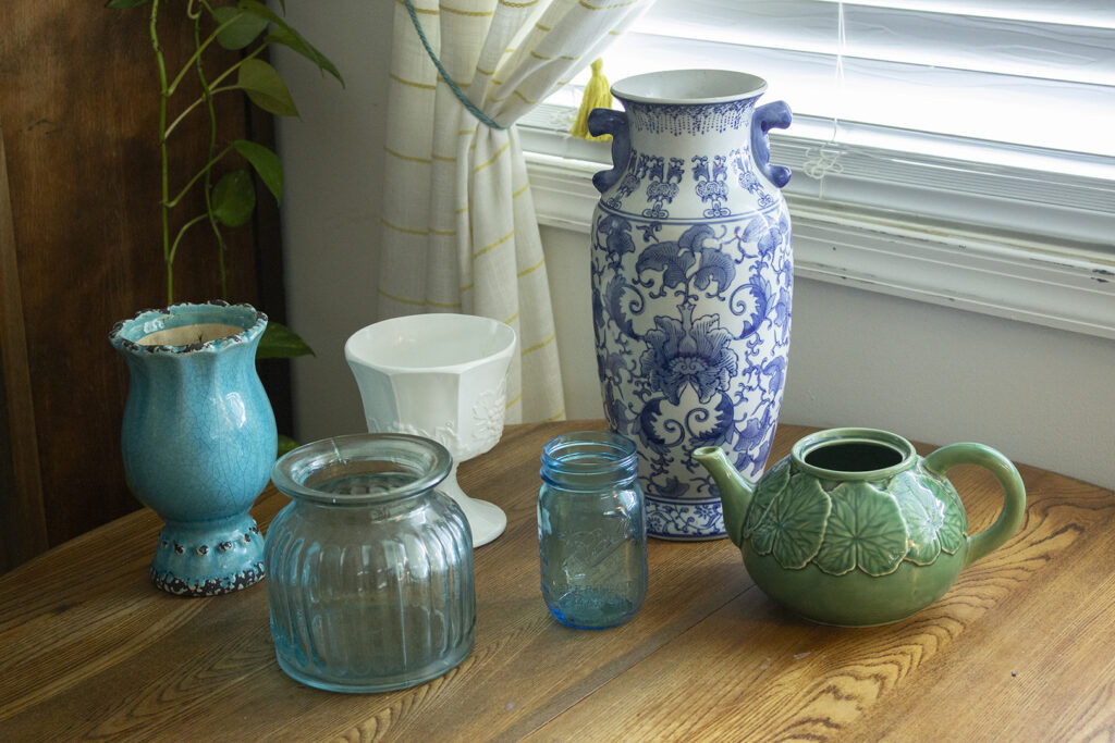 Collection of vases in a variety of sizes, shapes, and colors