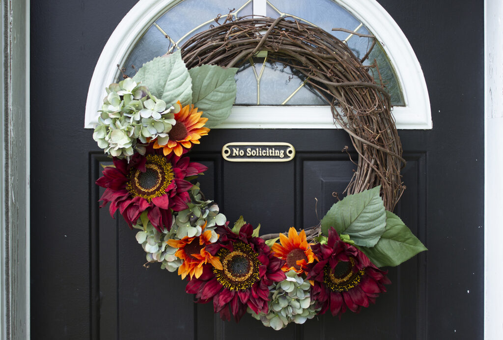 Fall Wreath Ideas - Mixed Fall Florals Wreath