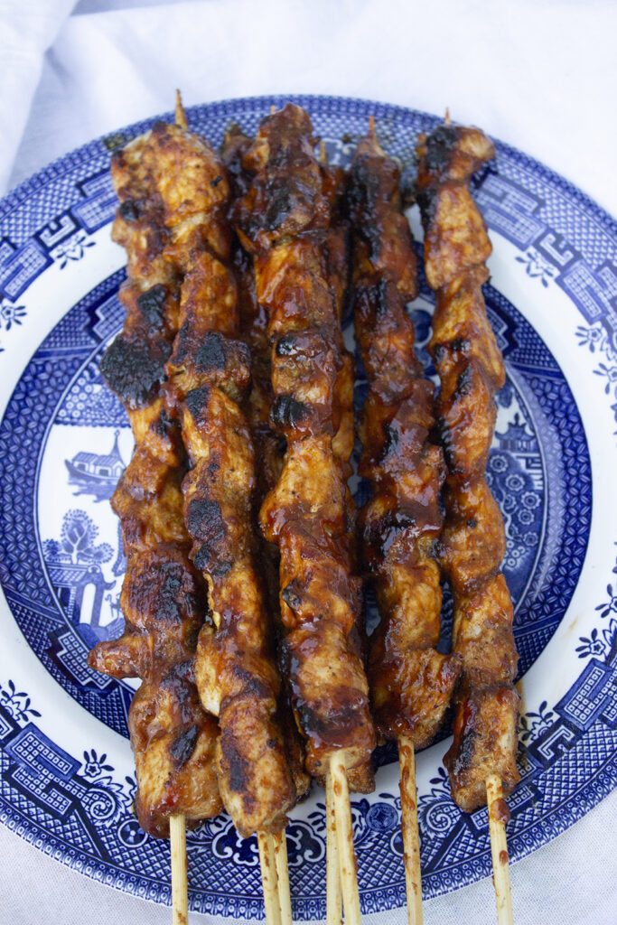 Pork Skewers on plate