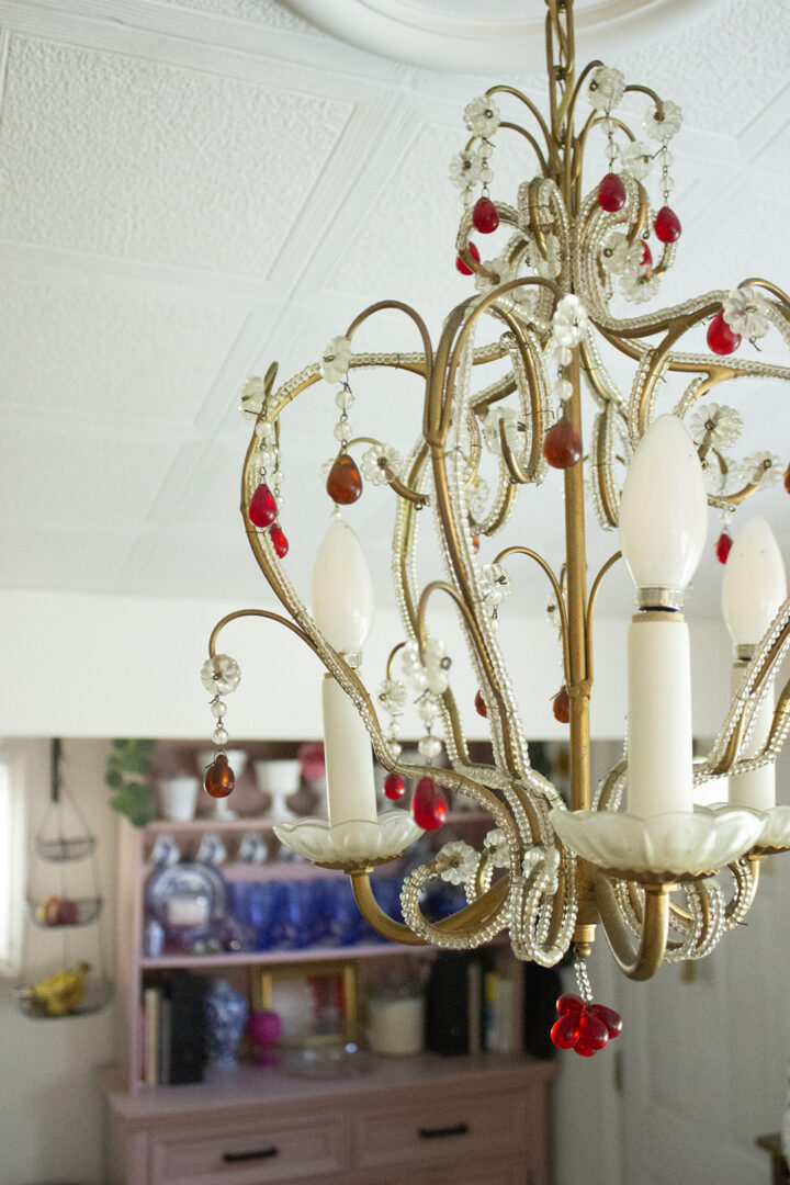 Chandelier in Kitchen