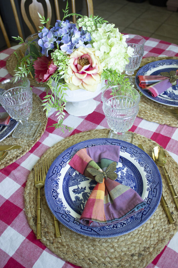 Pink Gingham Tablescape