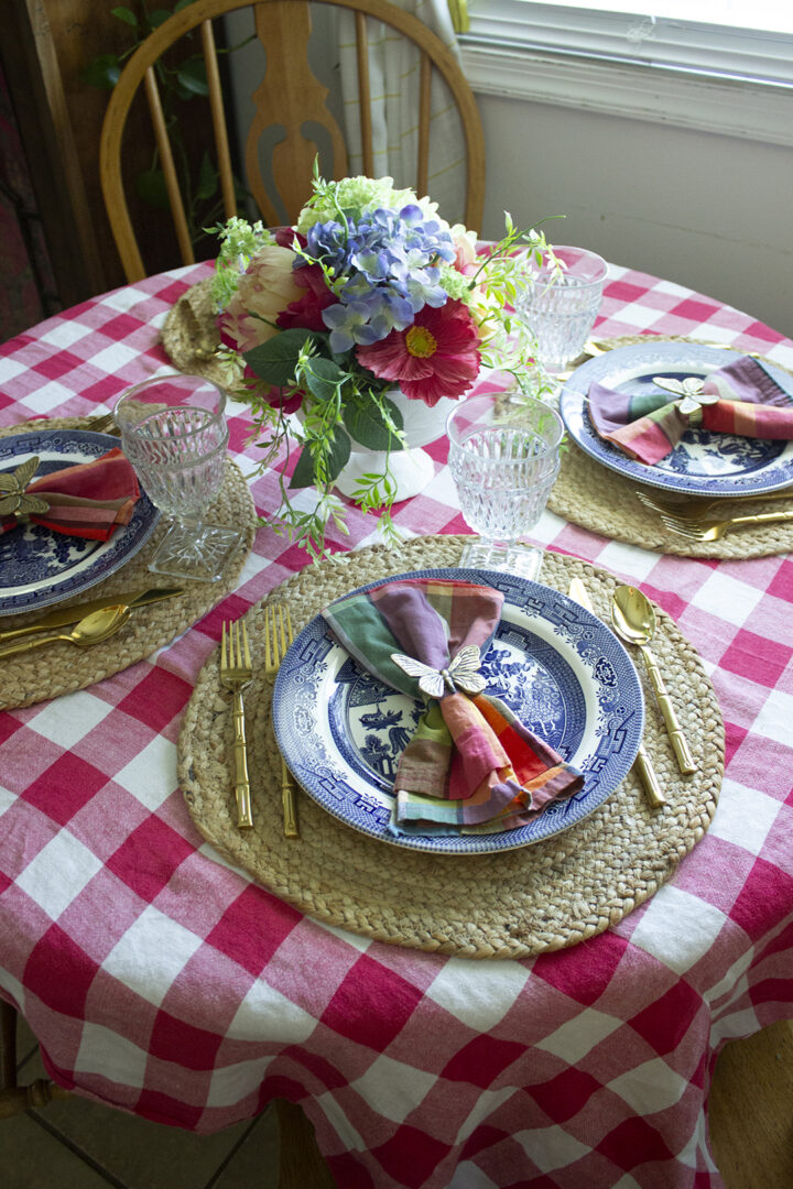 Pink Gingham Tablescape