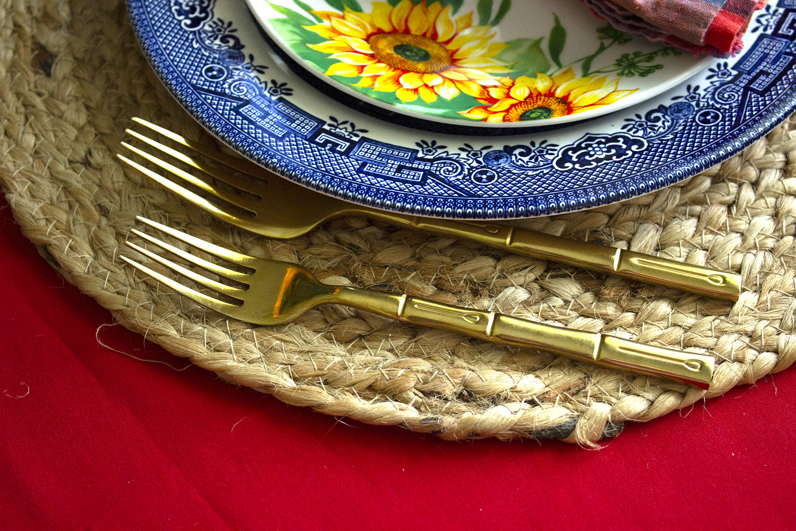 Gold bamboo silverware