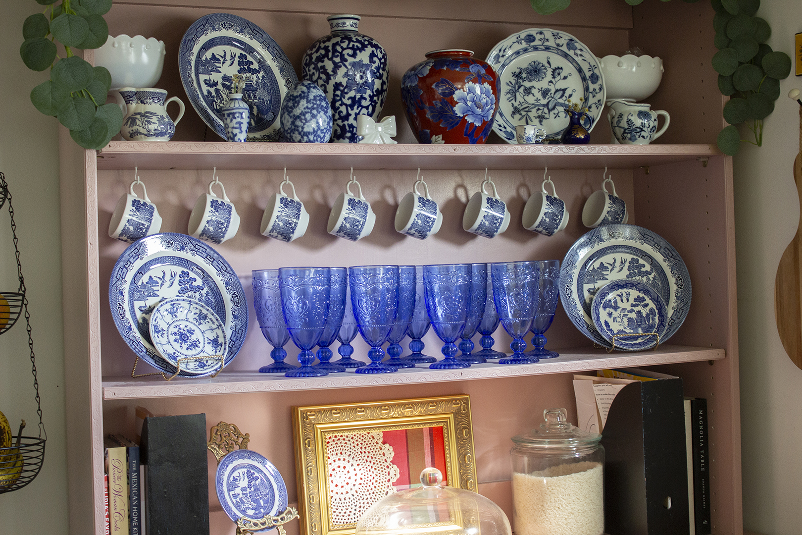 Closeup of china cupboard