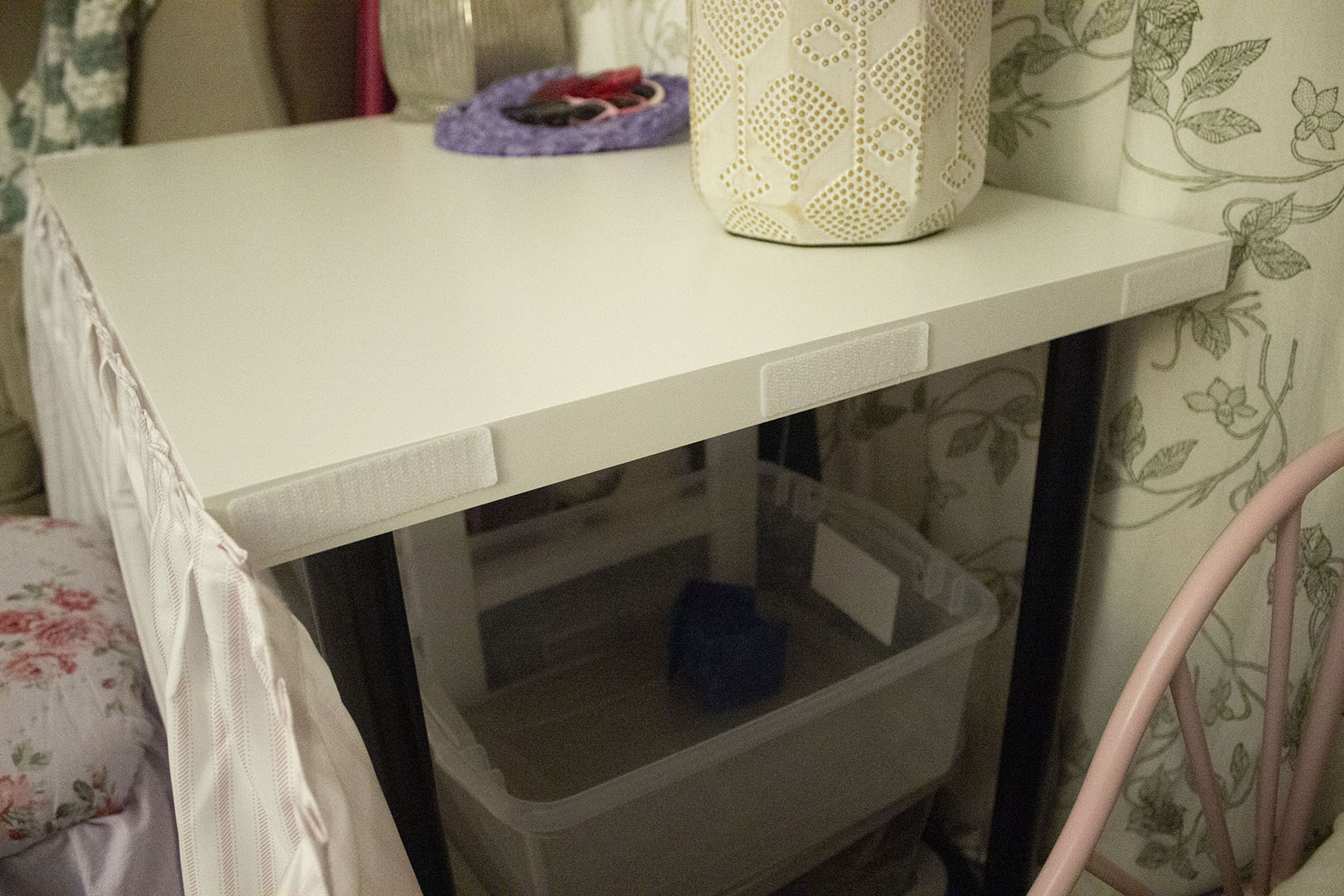 Ikea Linnmon tabletop with skirt added