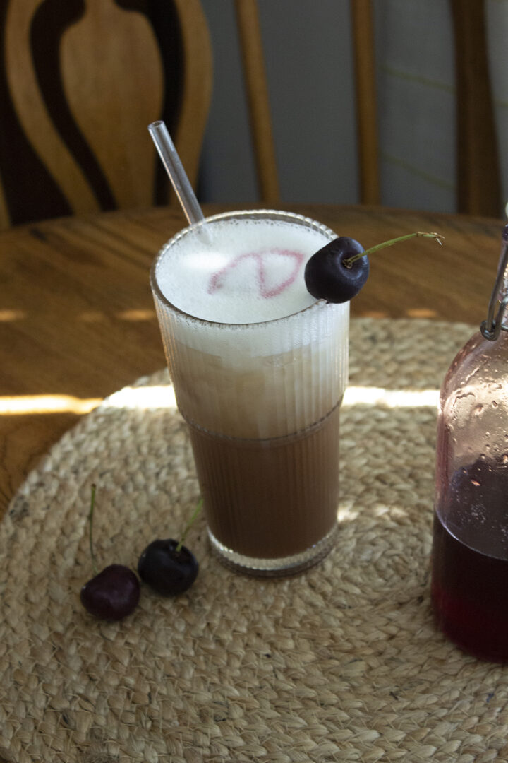 Cherry Almond Iced Latte