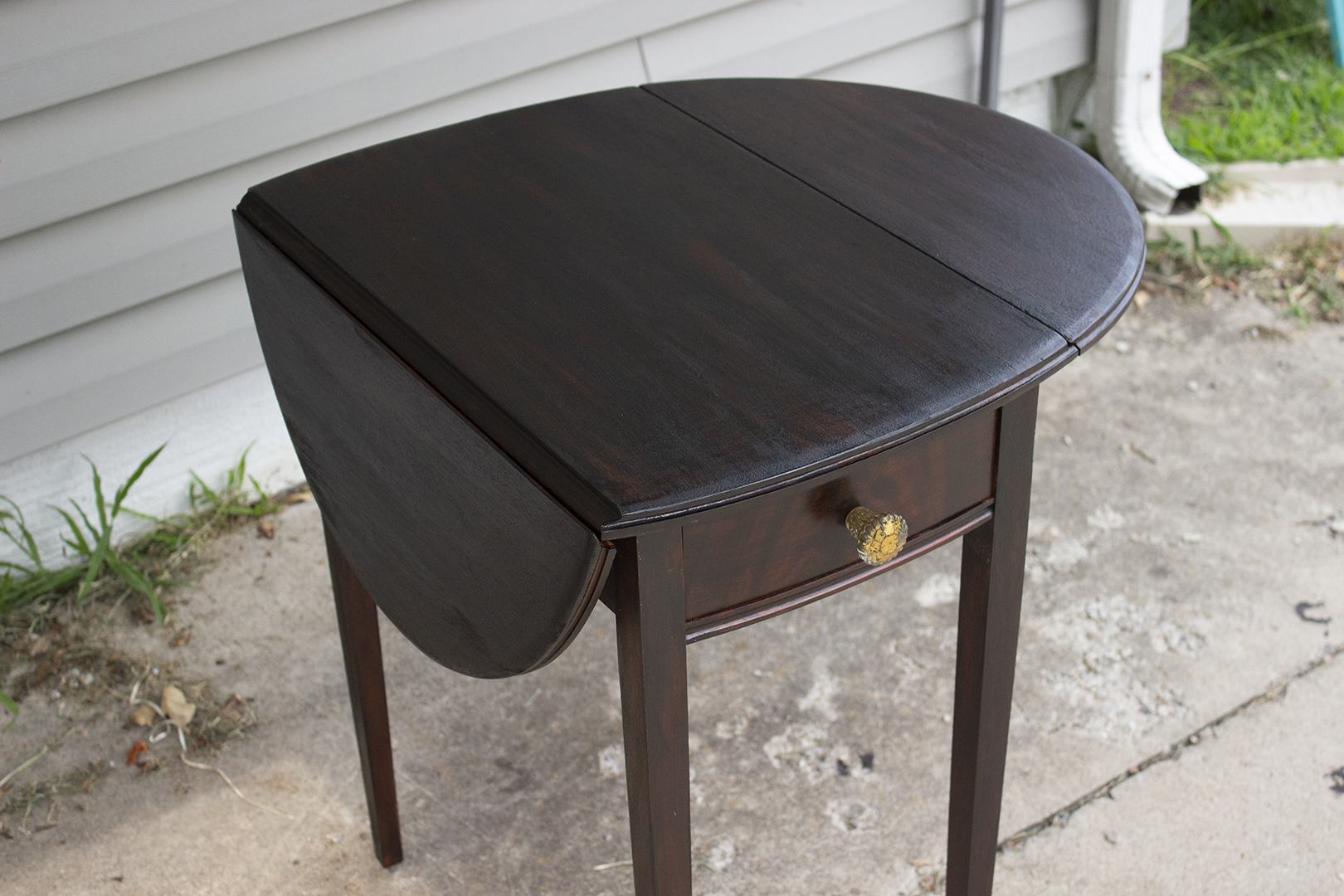 closeup of end table