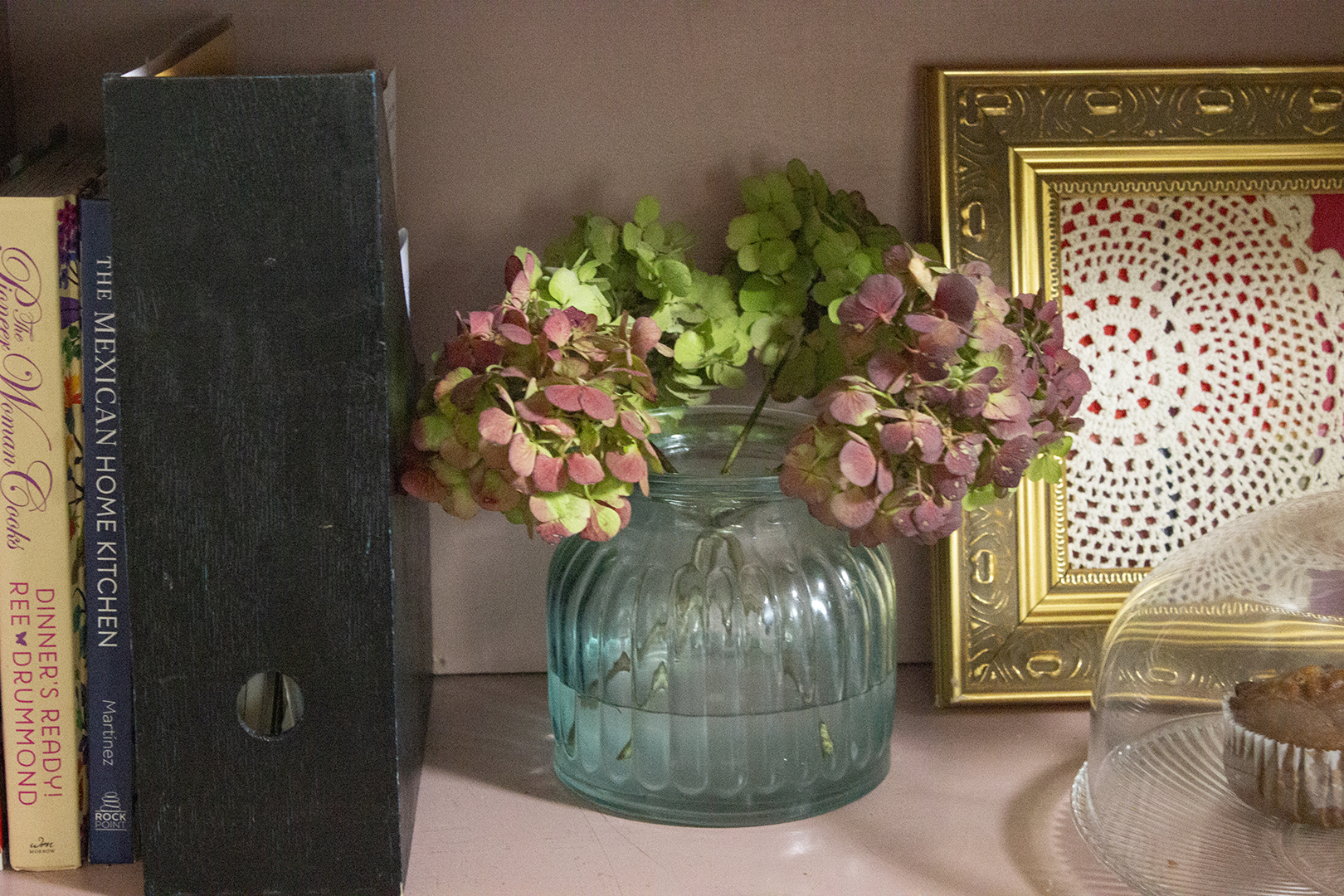 hydrangeas in a vase of water
